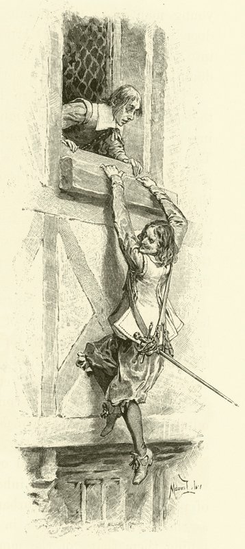 Illustration til de tre muskettere (gravering) af Maurice Leloir