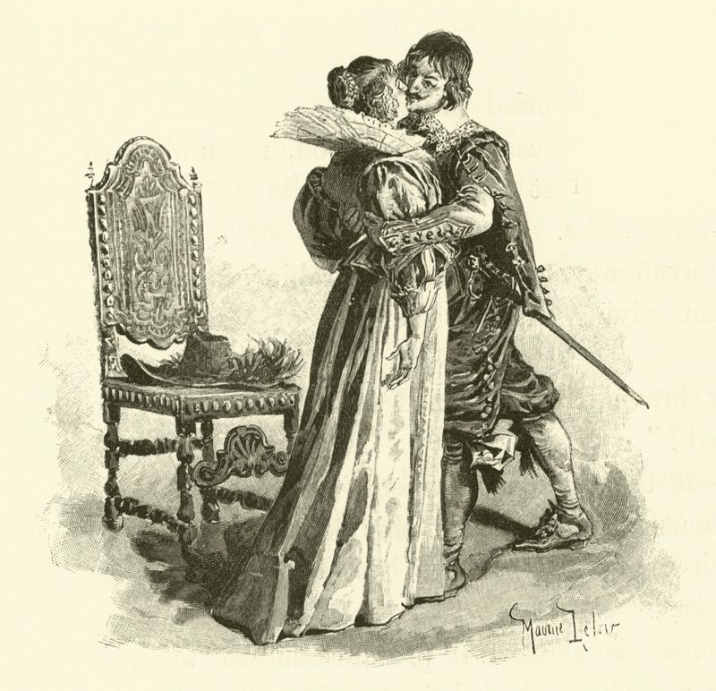 Illustration til De tre musketerer (gravering) af Maurice Leloir