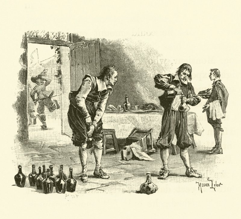 Illustration til De tre musketerer (gravering) af Maurice Leloir