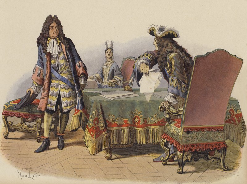 Fornærmelse af kongen i Madame de Maintenons lejligheder af Maurice Leloir