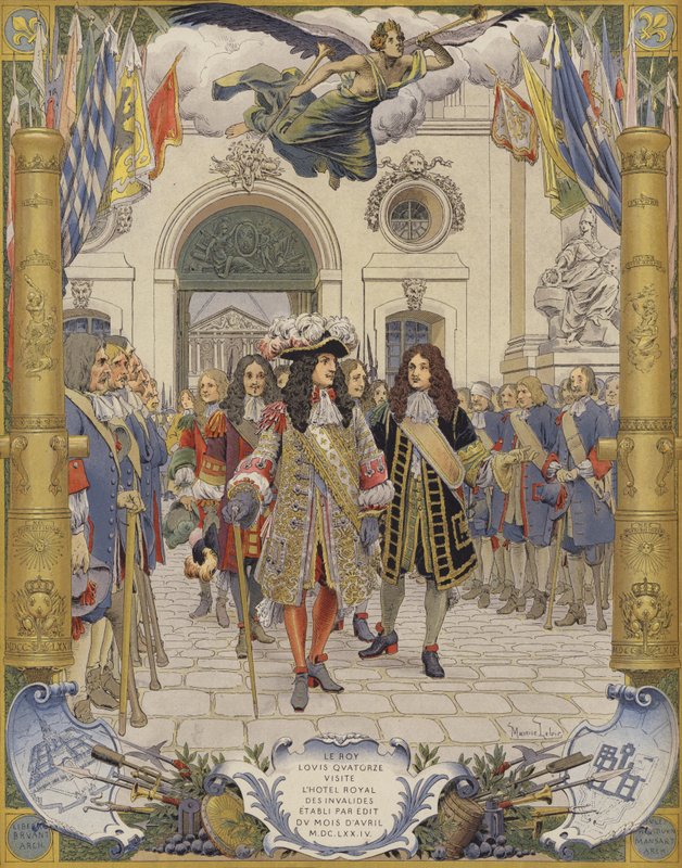 Kong Ludvig XIV og åbningen af Hotel Royal Des Invalides af Maurice Leloir