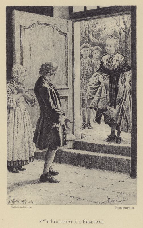 Madame de Houtetout ved Eremitagen (gravering) af Maurice Leloir
