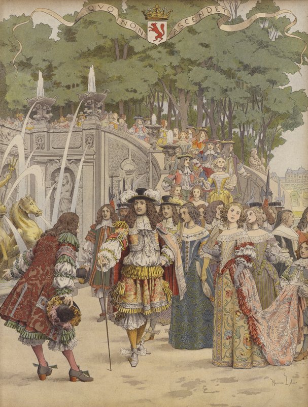Nicolas Fouquet modtager kong Ludvig XIV i Vaux af Maurice Leloir