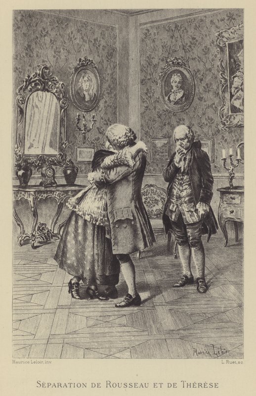 Adskillelse af Rousseau og Therese (dybtryk) af Maurice Leloir