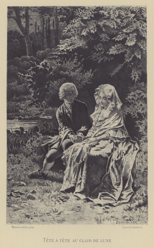 Tete-a-tete i måneskin (dybtryk) af Maurice Leloir
