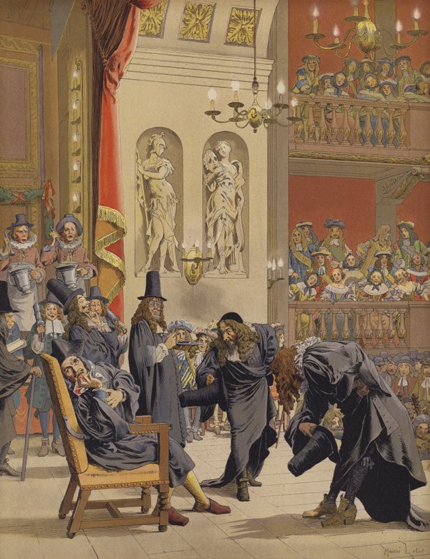 Den sidste forestilling af Moliere, i Le Malade Imaginaire af Maurice Leloir