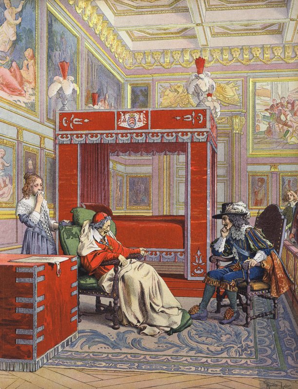 Kong Ludvig XIIIs sidste besøg hos en døende Richelieu af Maurice Leloir