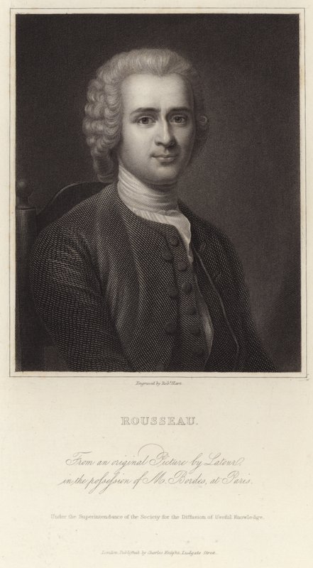 Portræt af Jean-Jacques Rousseau af Maurice Quentin de La Tour