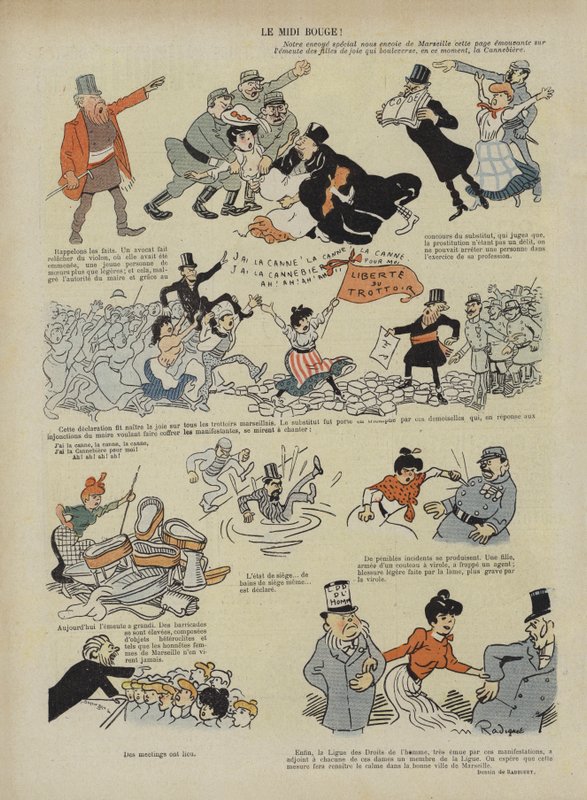 Den røde Midi. Illustration til Le Rire af Maurice Radiguet