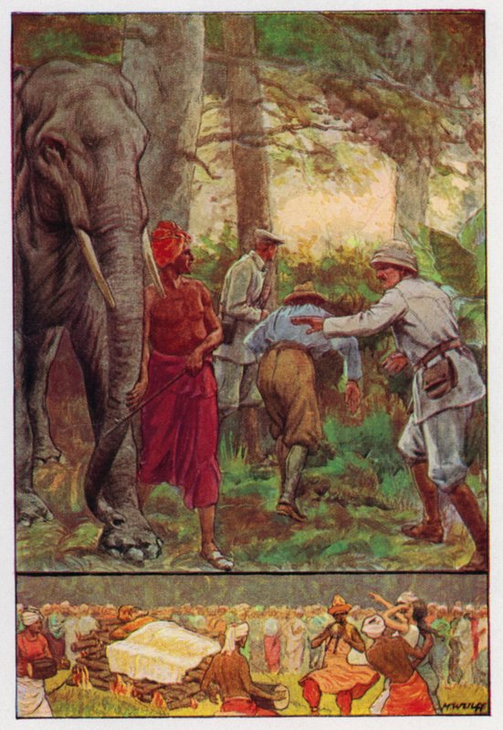 Illustration til Jorden rundt på firs dage af Jules Verne (farve litho) af Max Wulff