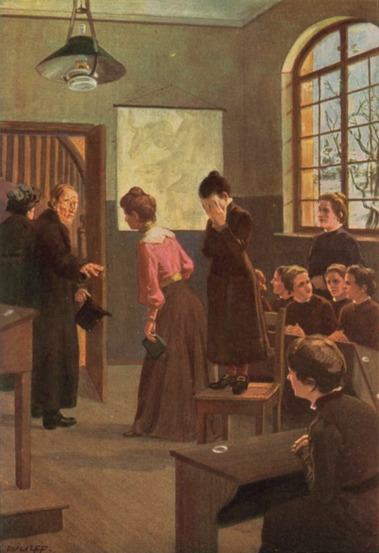 Illustration til Jane Eyre af Charlotte Bronte (farve litho) af Max Wulff
