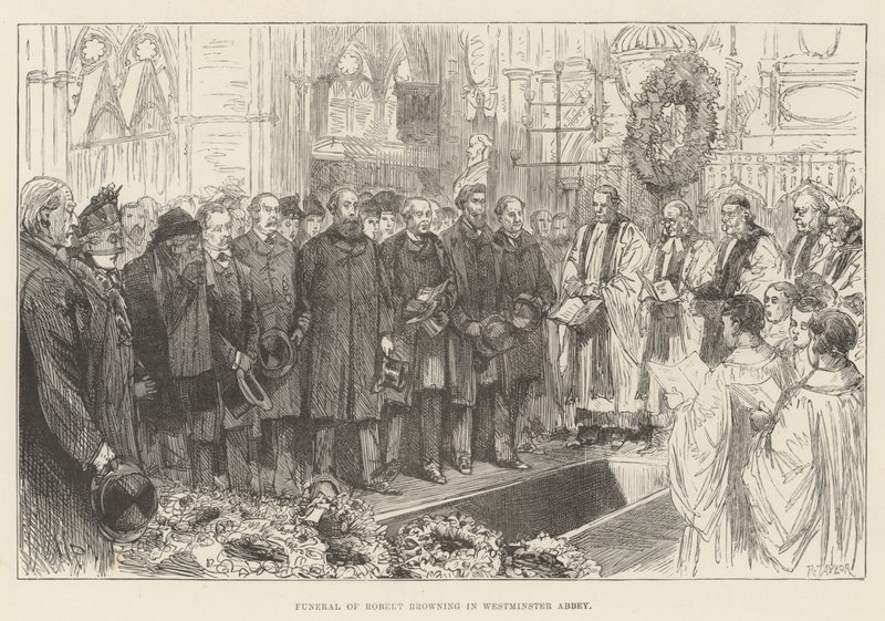 Begravelse af Robert Browning i Westminster Abbey af Melton Prior