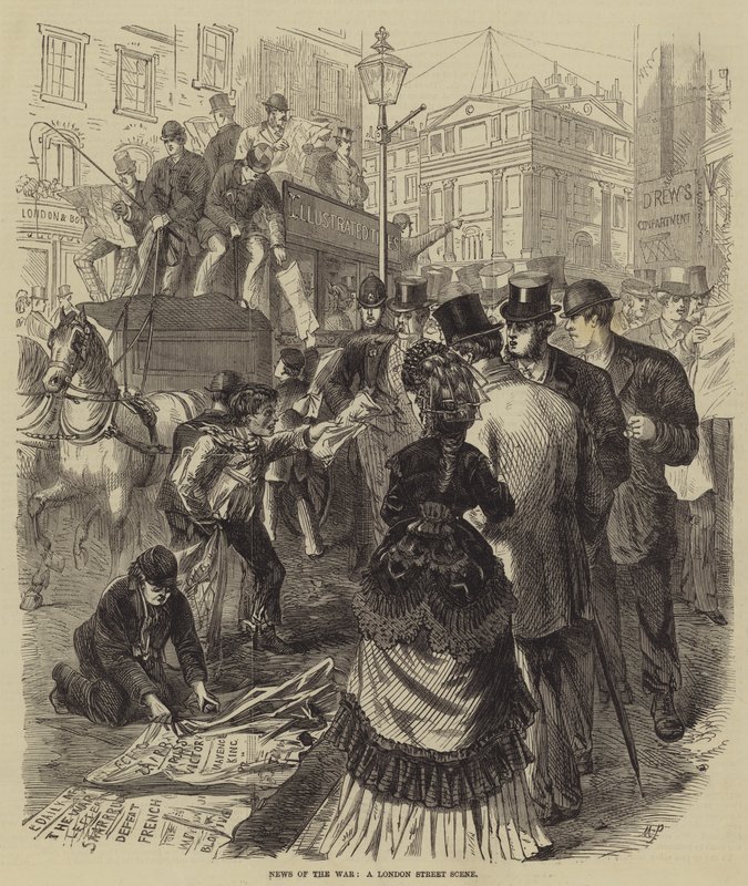 News of the War, en London Street Scene af Melton Prior