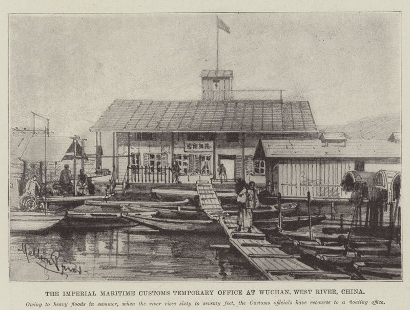 Imperial Maritime Customs Temporary Office i Wuchan, West River, Kina af Melton Prior