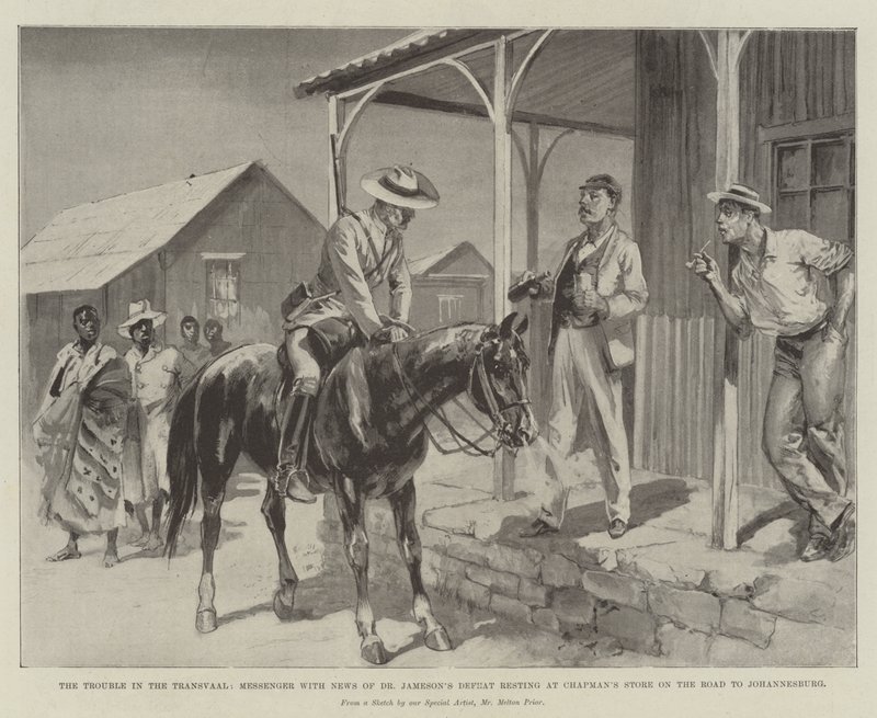 The Trouble in the Transvaal, Messenger med nyheder om Dr. Jamesons nederlag hvilende i Chapman