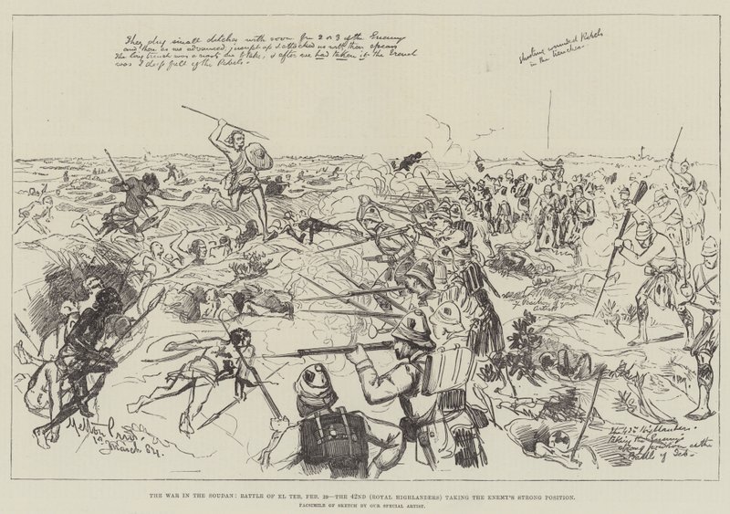 Krigen i Soudan, Slaget ved El Teb, 29. februar, den 42. (Royal Highlanders) indtager fjendens stærke position af Melton Prior