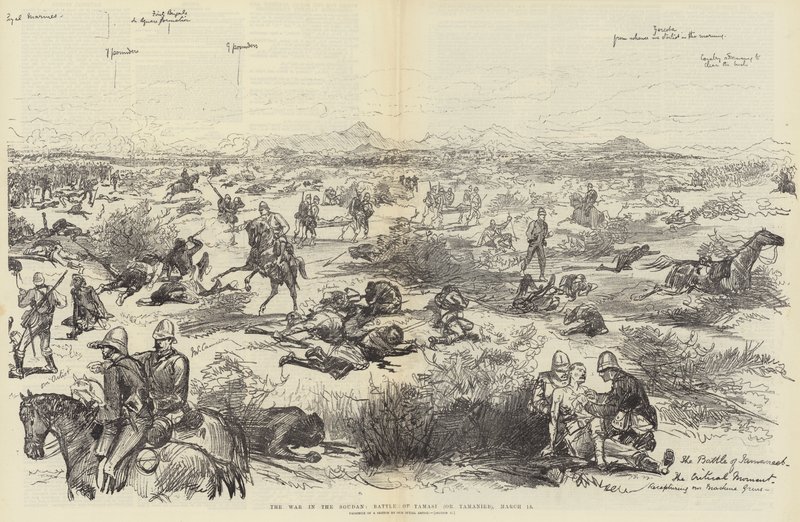 The War in the Soudan, Slaget ved Tamasi (eller Tamanieb), 13. marts af Melton Prior