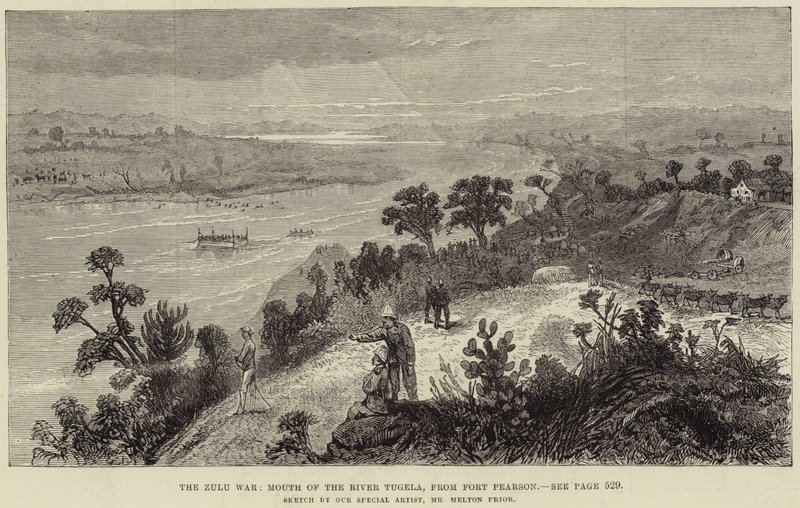 Zulukrigen, Mundingen af Tugela-floden, fra Fort Pearson af Melton Prior