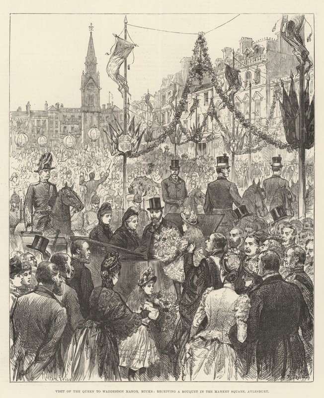 Dronningens besøg på Waddesdon Manor, Bucks, modtagelse af en banket på Market Square, Aylesbury af Melton Prior