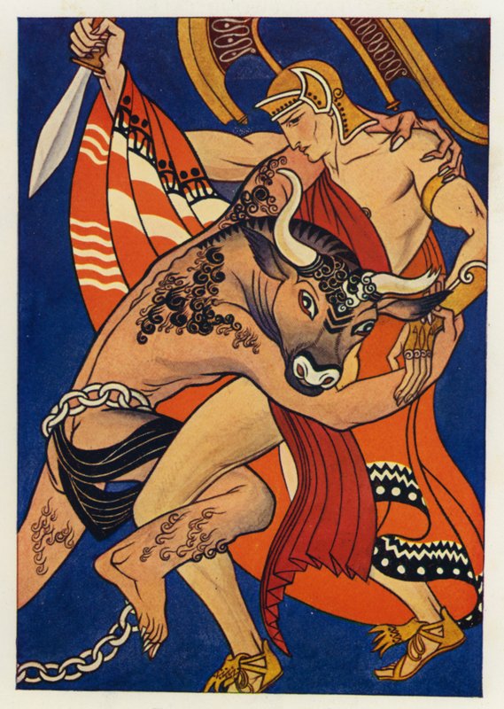 Theseus og Minotaurus af Merlyn Mann