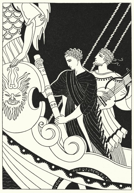 Orpheus tromlede hurtigt væk (farve litho) af Merlyn Mann