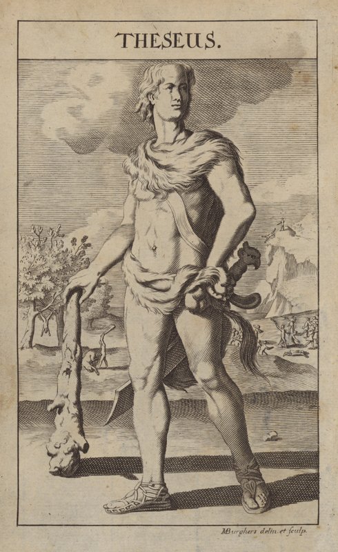 Theseus, mytisk græsk helt og grundlægger-konge af Athen af Michael Burghers