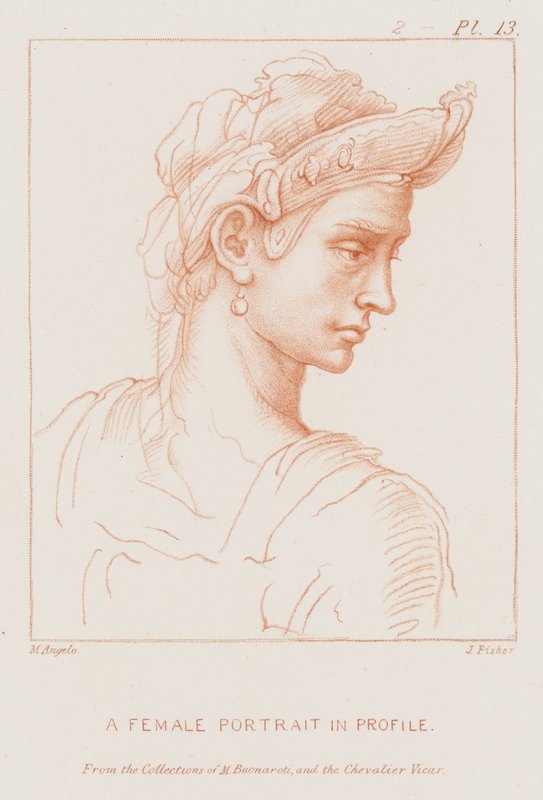 Et kvindeportræt i profil af Michelangelo Buonarroti