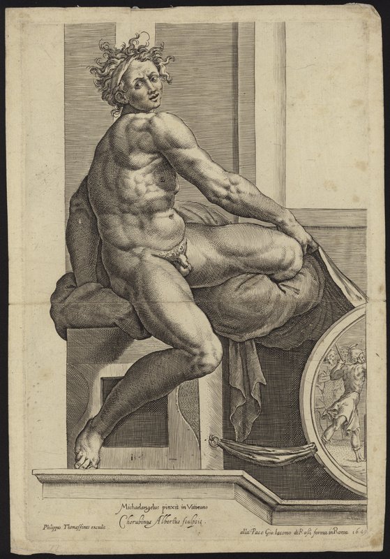 Figur fra Det Sixtinske Kapel fresco i Vatikanet af Michelangelo Buonarroti