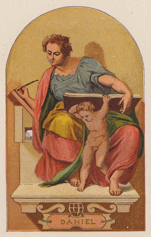 Daniel (farvelitografi) af Michelangelo (after) Buonarroti
