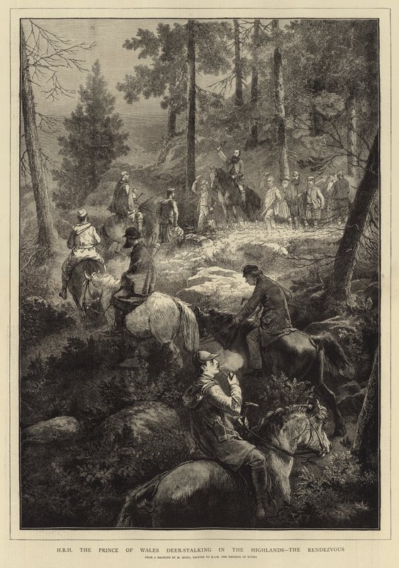 H R H Prinsen af Wales Deer-Stalking (gravering) af Mihaly von Zichy