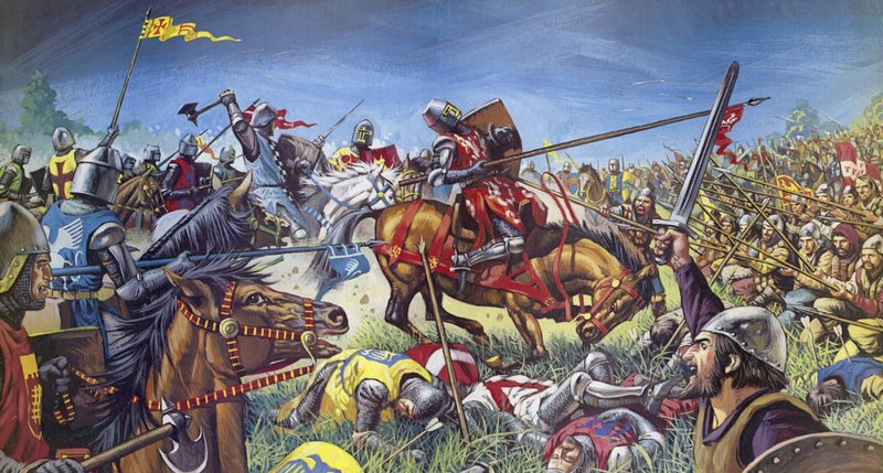 Slaget ved Bannockburn (farvelitografi) af Mike (20th century) White