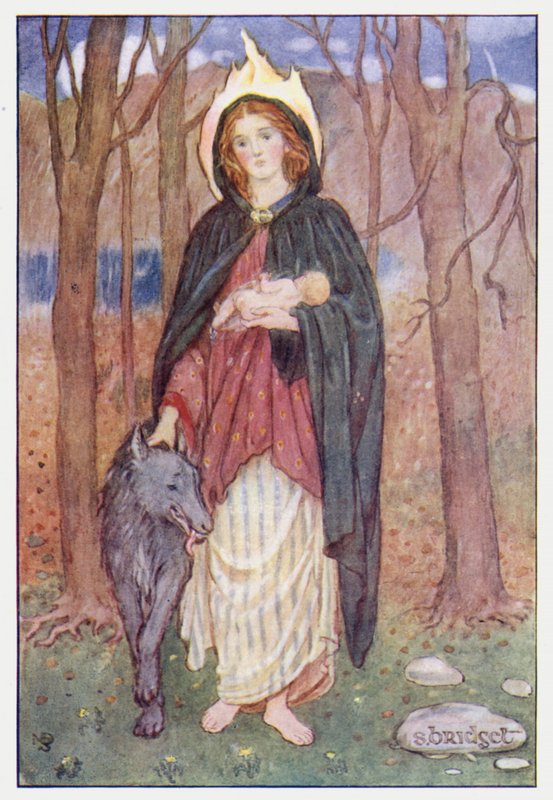 Sankt Birgitta (farve litho) af Minnie Didbin Spooner