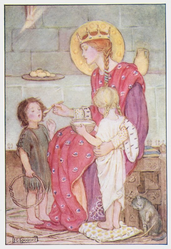 Saint Margaret of Scotland (farve litho) af Minnie Didbin Spooner