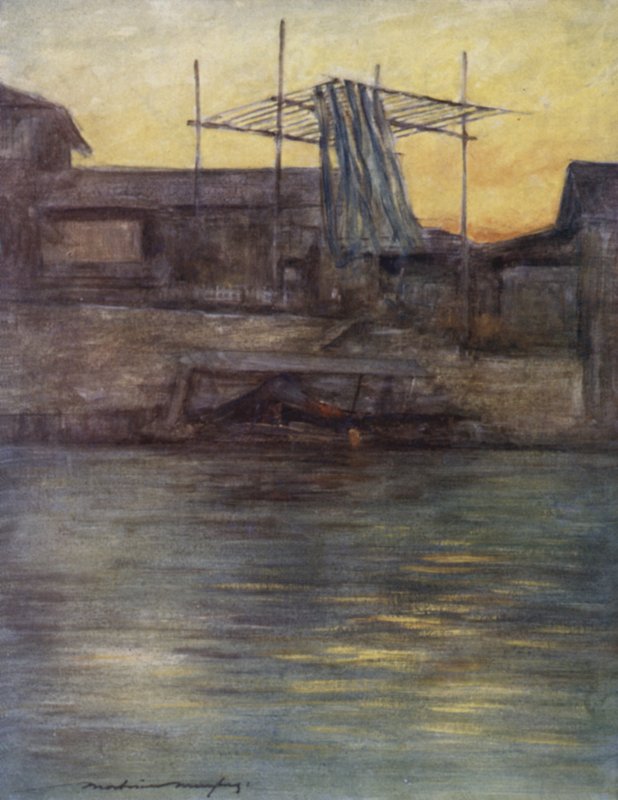 A Back Canal, Osaka af Mortimer Ludington Menpes