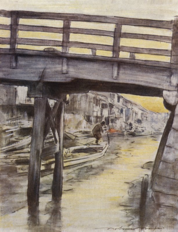En kanal i Osaka af Mortimer Ludington Menpes