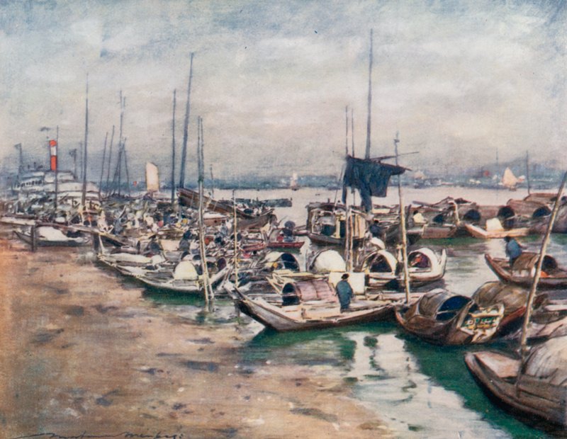 En flodscene af Mortimer Ludington Menpes