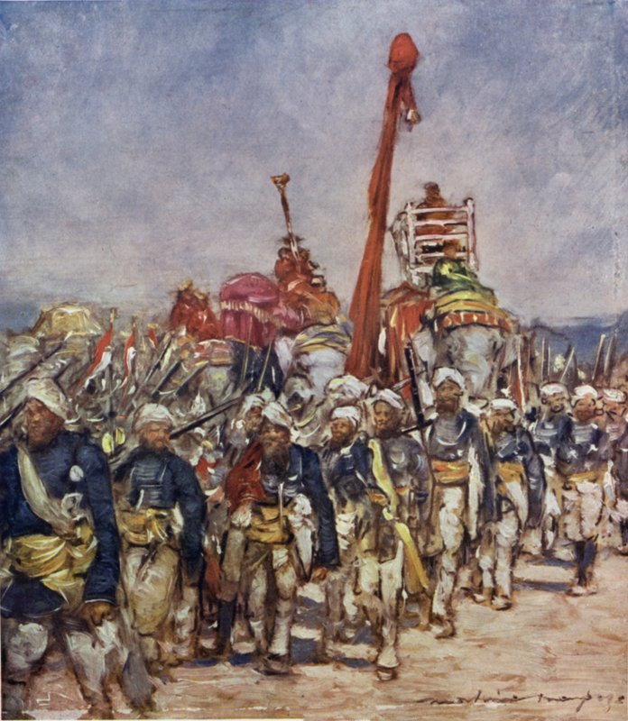 En typisk gruppe i processionen for fastholdelsesmedlemmer af Mortimer Ludington Menpes