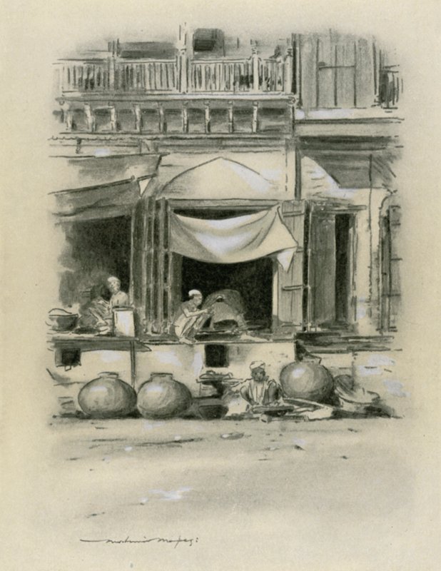 Bazaar i Delhi af Mortimer Ludington Menpes