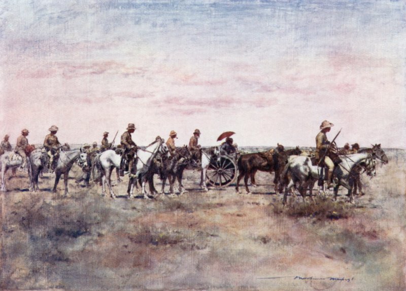 Boerfanger på vej fra Paardeberg af Mortimer Ludington Menpes