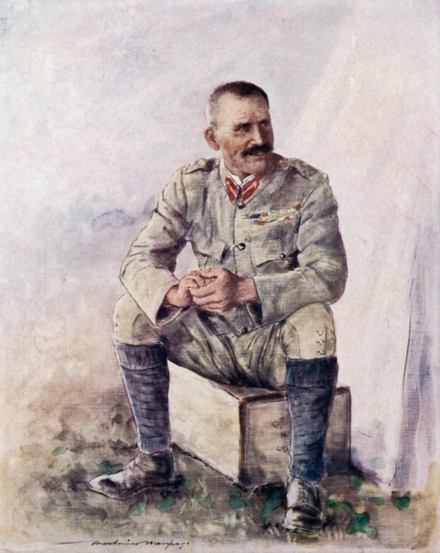 Generalløjtnant Hector Macdonald uden for Bloemfontein af Mortimer Ludington Menpes