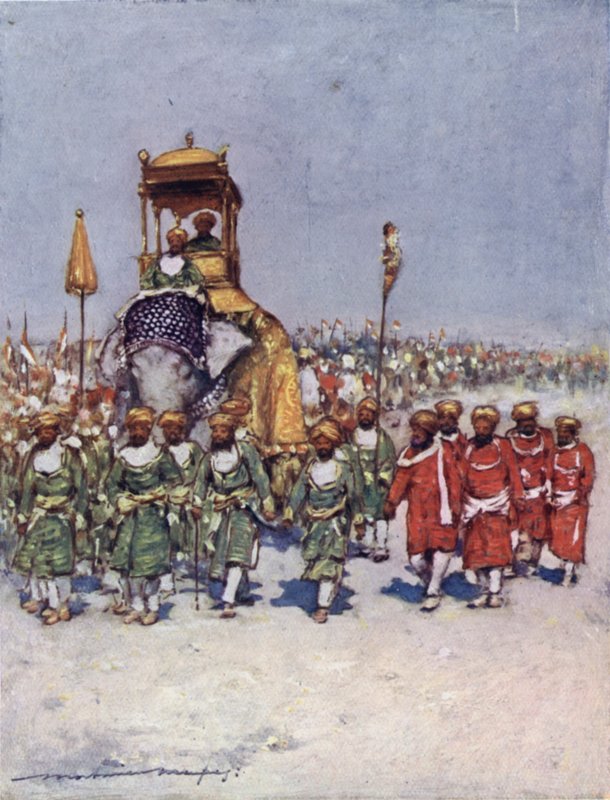 En af de mest maleriske grupper i Retainers Procession af Mortimer Ludington Menpes