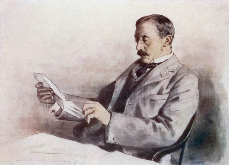 Sir Alfred Milner ved sit skrivebord af Mortimer Ludington Menpes