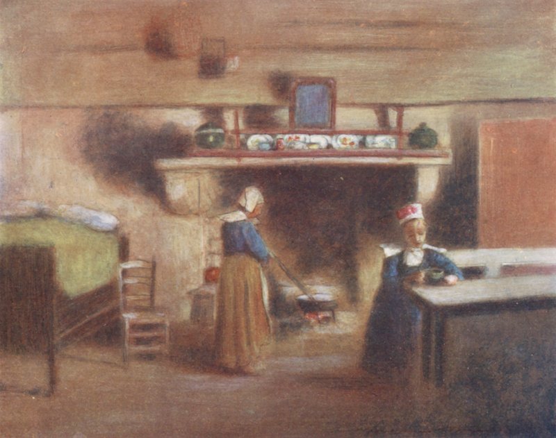 A Solitary Meal (farvelitografi) af Mortimer Ludington Menpes