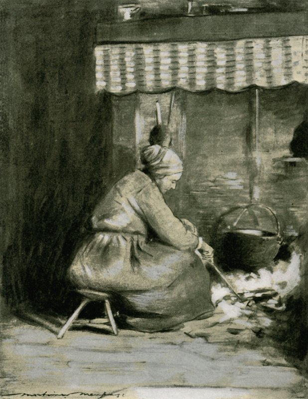 En gammeldags ildsted af Mortimer Ludington Menpes