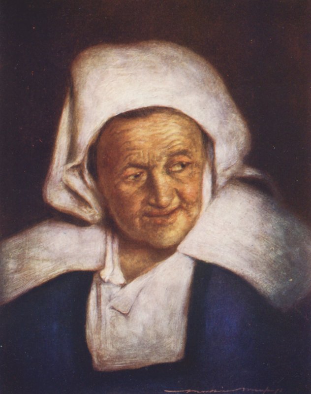 En gammel kvinde (farvelitografi) af Mortimer Ludington Menpes