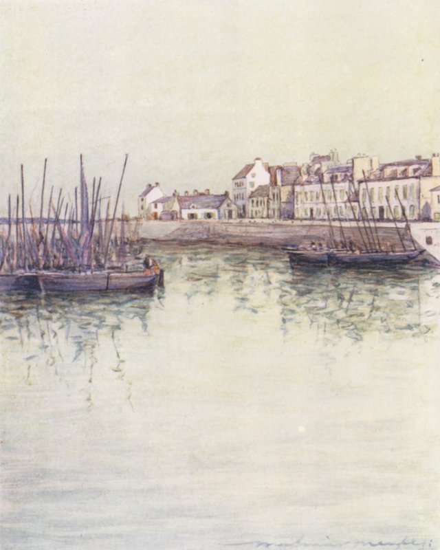 Concarneau Havn (farvelitografi) af Mortimer Ludington Menpes
