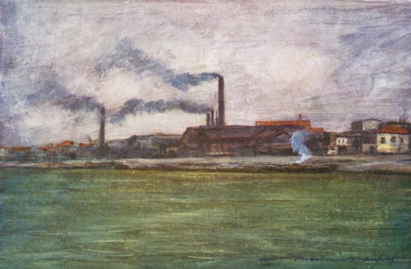 Fabriks skorstene af Mortimer Ludington Menpes