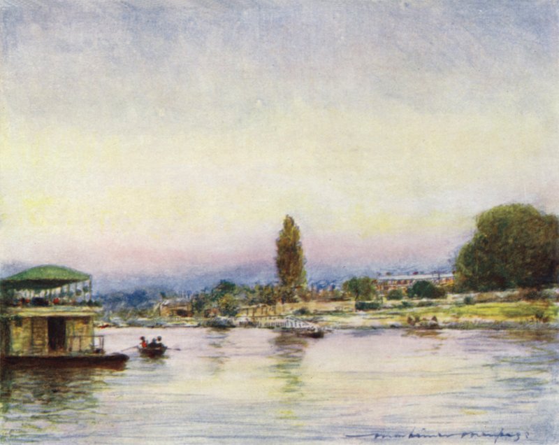 Hampton Court, fra floden af Mortimer Ludington Menpes