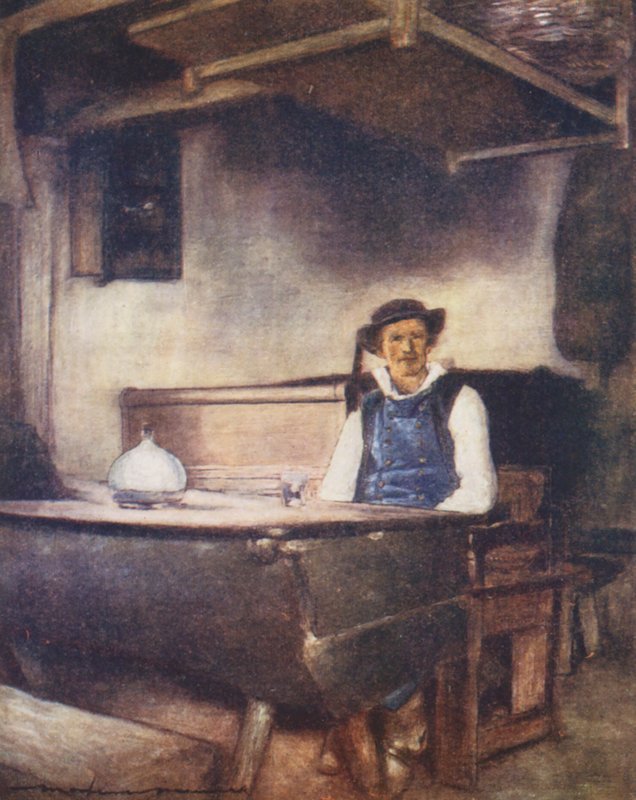 I en auberge, Pont-Aven (farvelitografi) af Mortimer Ludington Menpes