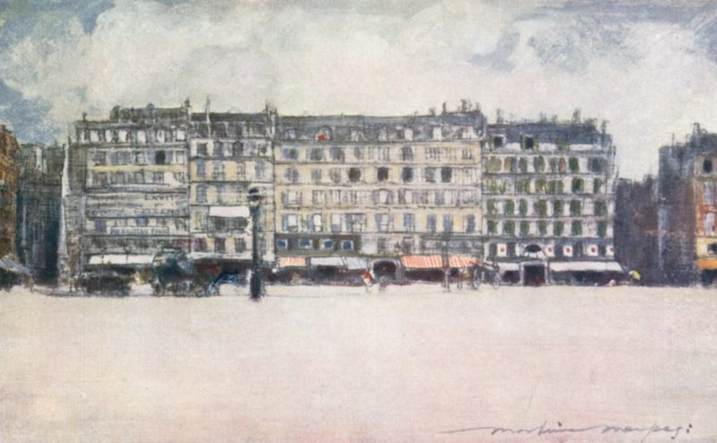 På pladsen ved Hotel De Ville af Mortimer Ludington Menpes